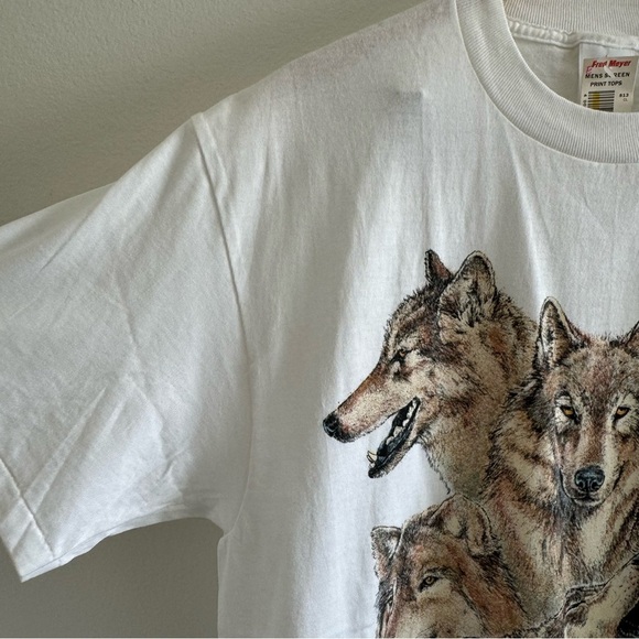 NWT Vintage Anvil 90’s White Wolf Pack Sansegal T-Shirt Top Size XL - Picture 4 of 9